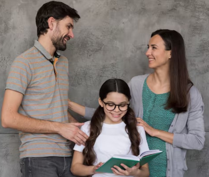 Veli ve çocuk temalı illüstrasyon